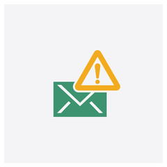 Mail concept 2 colored icon. Isolated orange and green Mail vector symbol design. Can be used for web and mobile UI/UX