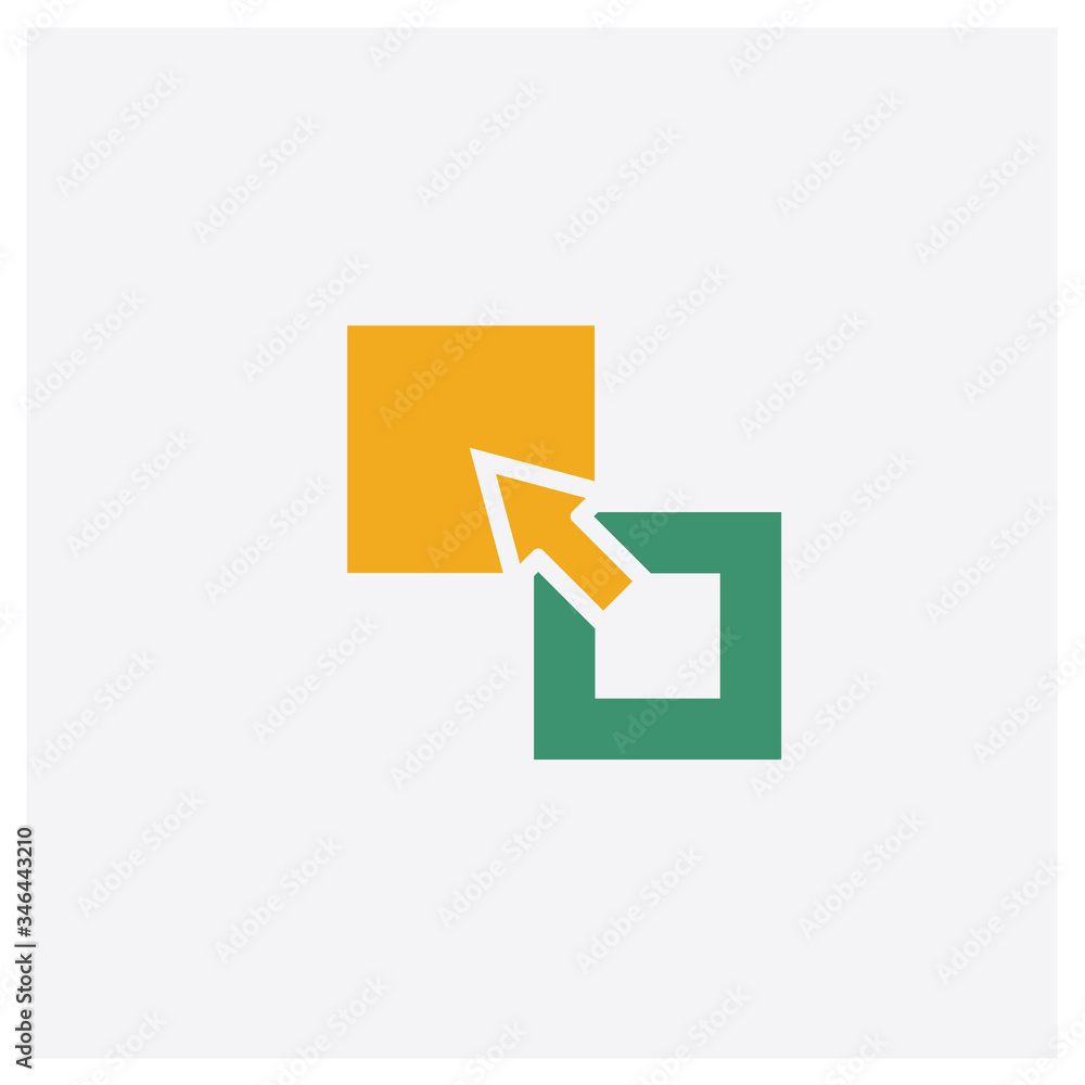 Wall mural scale concept 2 colored icon. isolated orange and green scale vector symbol design. can be used for 