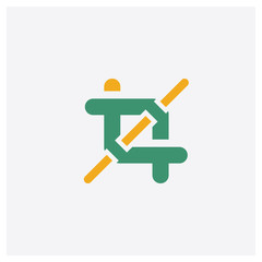 Crop concept 2 colored icon. Isolated orange and green Crop vector symbol design. Can be used for web and mobile UI/UX
