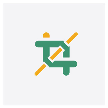 Crop concept 2 colored icon. Isolated orange and green Crop vector symbol design. Can be used for web and mobile UI/UX