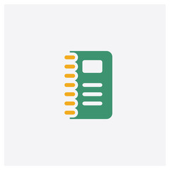 Notebook concept 2 colored icon. Isolated orange and green Notebook vector symbol design. Can be used for web and mobile UI/UX