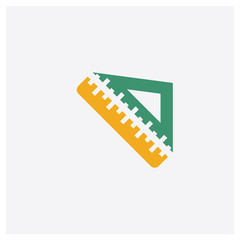 Ruler concept 2 colored icon. Isolated orange and green Ruler vector symbol design. Can be used for web and mobile UI/UX