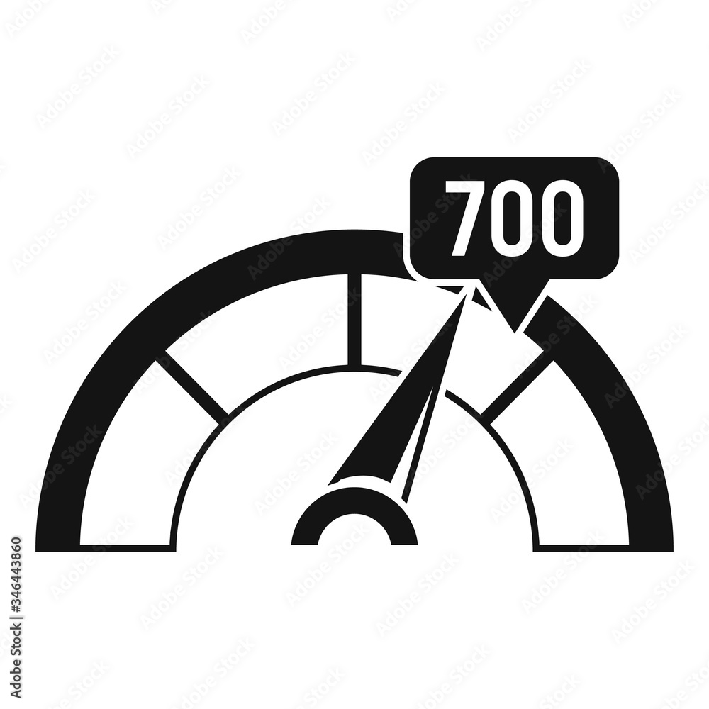 Poster credit score indicator icon. simple illustration of credit score indicator vector icon for web desig