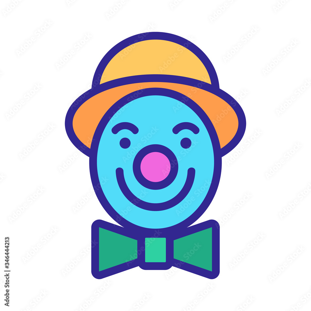 Poster clown in butterfly and with hat icon vector. clown in butterfly and with hat sign. color symbol illu