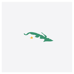 Obraz premium Cuba map concept 2 colored icon. Isolated orange and green Cuba map vector symbol design. Can be used for web and mobile UI/UX