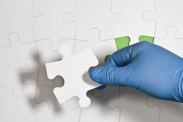 Puzzle casse tete complication piece assemblage sciences coronavirus covid-19 recherche scientifique