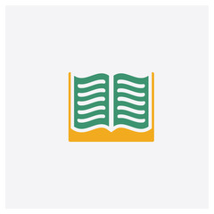 Book concept 2 colored icon. Isolated orange and green Book vector symbol design. Can be used for web and mobile UI/UX