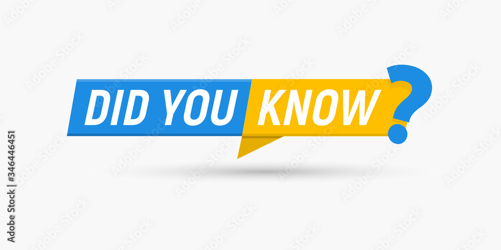 Aufkleber Did you know message label with question mark, speech button for web design element. Vector isolated illustration.