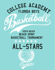 American college Athletic Academy print and embroidery graphic design vector art