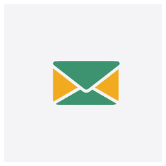 Letter concept 2 colored icon. Isolated orange and green Letter vector symbol design. Can be used for web and mobile UI/UX