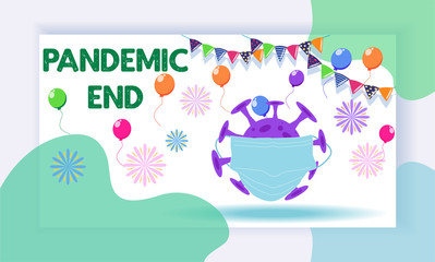 Layout of the quarantine area of coronavirus epidemic covid-19. Banner. Ending quarantine.