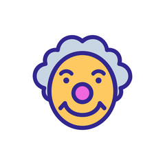 circus character with sly smile icon vector. circus character with sly smile sign. color symbol illustration