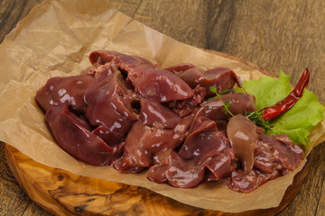 Raw chicken liver ready for cooking
