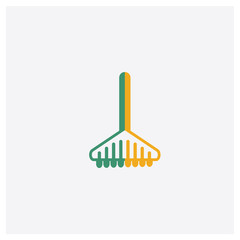 Broom concept 2 colored icon. Isolated orange and green Broom vector symbol design. Can be used for web and mobile UI/UX