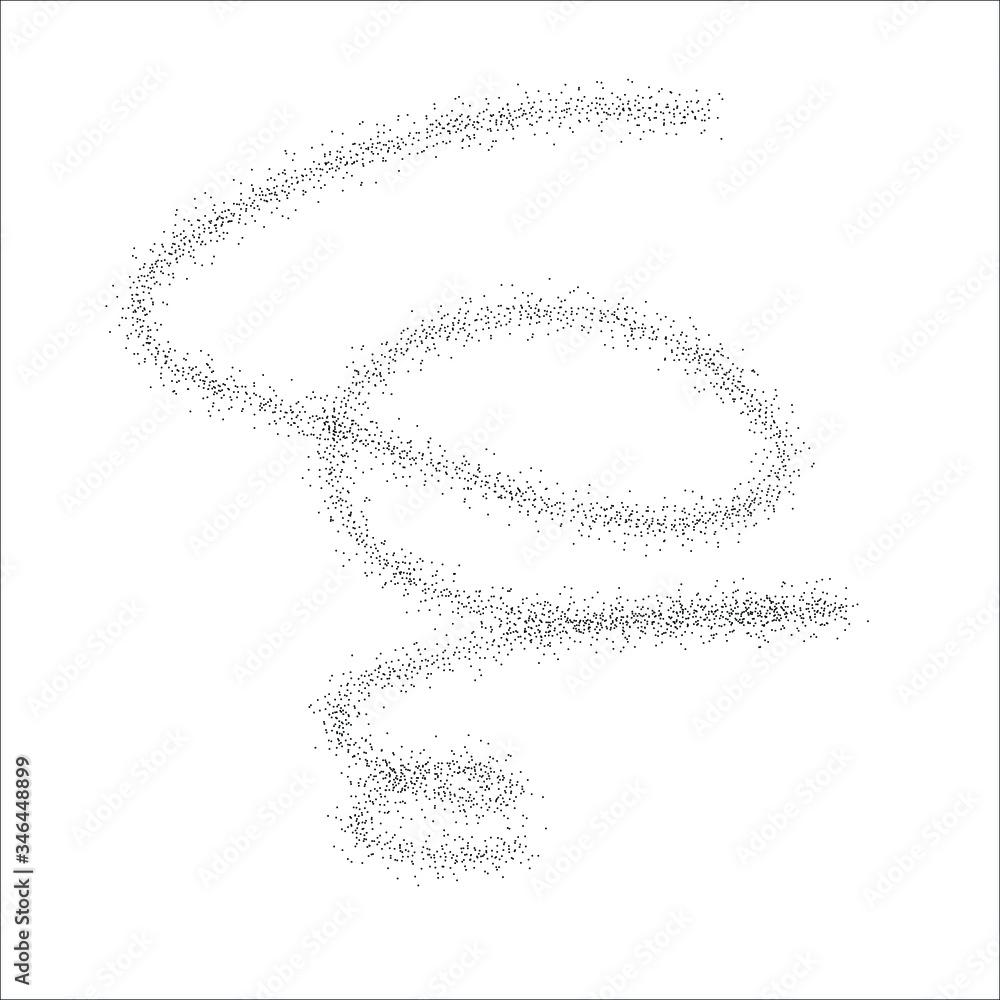 Poster spiral symbol. simple element. spray effect. black image isolated on white background. vector eps 10