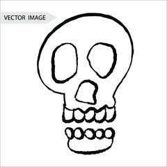 Skull. Vector EPS 10. Hand drawing. Punk, emo and grunge style. Digital art.