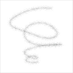 Spiral symbol. Simple element. Spray effect. Black image isolated on white background. Vector EPS 10.