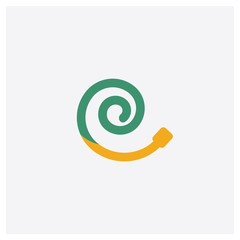 Hose concept 2 colored icon. Isolated orange and green Hose vector symbol design. Can be used for web and mobile UI/UX