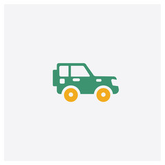Car concept 2 colored icon. Isolated orange and green Car vector symbol design. Can be used for web and mobile UI/UX