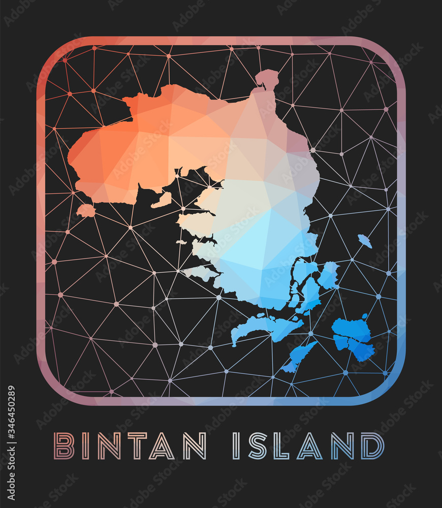 Aufkleber bintan island map design. vector low poly map of the island. bintan island icon in geometric style. 