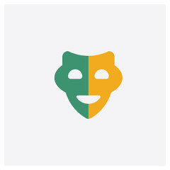 Smile Mask concept 2 colored icon. Isolated orange and green Smile Mask vector symbol design. Can be used for web and mobile UI/UX