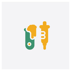 Chemistry concept 2 colored icon. Isolated orange and green Chemistry vector symbol design. Can be used for web and mobile UI/UX