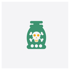 Vial concept 2 colored icon. Isolated orange and green Vial vector symbol design. Can be used for web and mobile UI/UX