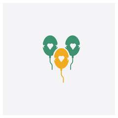 Balloon concept 2 colored icon. Isolated orange and green Balloon vector symbol design. Can be used for web and mobile UI/UX