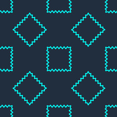 Green line Leather icon isolated seamless pattern on blue background. Vector Illustration