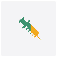 Vaccine concept 2 colored icon. Isolated orange and green Vaccine vector symbol design. Can be used for web and mobile UI/UX