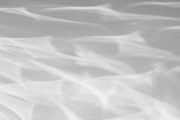 Obraz premium Geometric texture overlay effect for photo and mockups. Organic drop diagonal shadow and light caustic effect on a white wall. Shadows for natural light effects