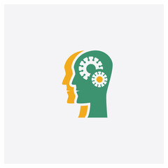 Teamwork concept 2 colored icon. Isolated orange and green Teamwork vector symbol design. Can be used for web and mobile UI/UX