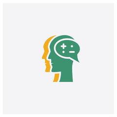 Idea concept 2 colored icon. Isolated orange and green Idea vector symbol design. Can be used for web and mobile UI/UX