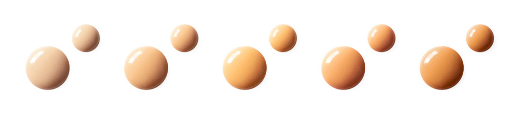 Liquid foundation and makeup primer color matching horizontal banner format. Set of BB cream or CC...