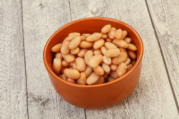 White beans kidney in the bowl