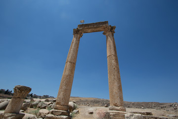 Ruins of Roman city of Jerash in Jordan