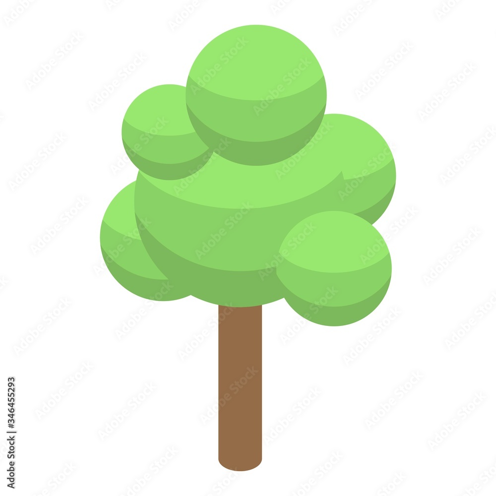 Poster decorative tree icon. isometric of decorative tree vector icon for web design isolated on white back
