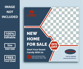 real estate sale banner design social media ad post template