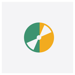 Obraz premium Vinyl concept 2 colored icon. Isolated orange and green Vinyl vector symbol design. Can be used for web and mobile UI/UX