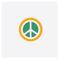 Pacifism concept 2 colored icon. Isolated orange and green Pacifism vector symbol design. Can be used for web and mobile UI/UX