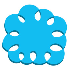 Abstract geometric blue round frame on white background. Template design for invitation, poster, card, postcard. Holiday card or congratulation.