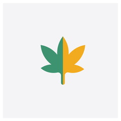 Cannabis concept 2 colored icon. Isolated orange and green Cannabis vector symbol design. Can be used for web and mobile UI/UX