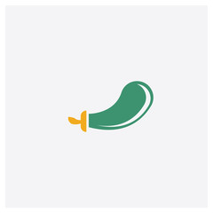 Vegetable concept 2 colored icon. Isolated orange and green Vegetable vector symbol design. Can be used for web and mobile UI/UX