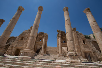 Ruins of Roman city of Jerash in Jordan