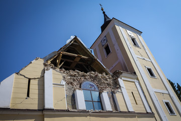 Church destroyed after strong earthquake