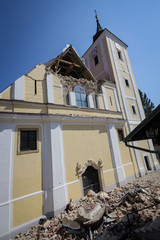 Church destroyed after strong earthquake