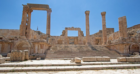 Ruins of Roman city of Jerash in Jordan