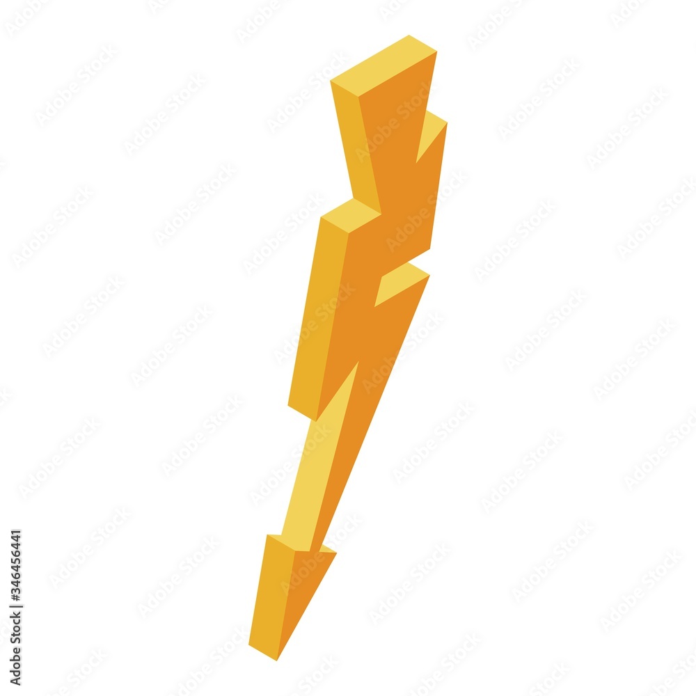Aufkleber thunder bolt icon. isometric of thunder bolt vector icon for web design isolated on white background