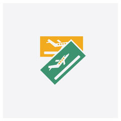 Tickets concept 2 colored icon. Isolated orange and green Tickets vector symbol design. Can be used for web and mobile UI/UX