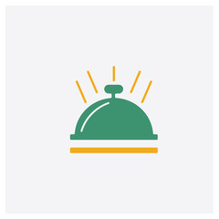 Hotel bell concept 2 colored icon. Isolated orange and green Hotel bell vector symbol design. Can be used for web and mobile UI/UX